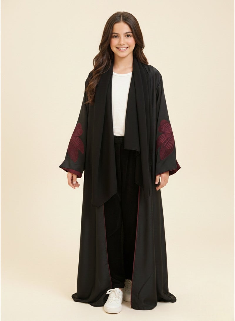 BHNS Abayas for school and abayas for the confusing age | Abaya for the confusing age and abaya for the confusing age | Colored abayas for the confusing age and abayas for the confusing age | Abaya for the confusing age and abayas for young ones | Small abayas for girls that suit every style | Abaya for short girls and abaya for short | Abaya for school and abayas for intermediate | Abaya for secondary and abaya for university | Fancy elegant soft luxurious abayas | Abaya of the trend Gulf bisht black | Abayas for teenage girls and for teenagers suitable for middle school - Image 3